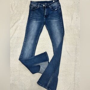 Blue Flared Denim Jeans